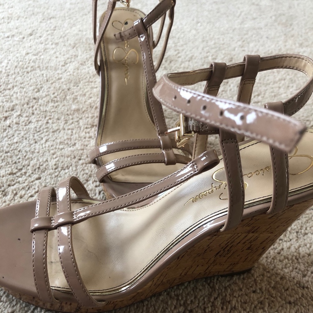 Nude Wedge Sandals